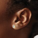 14k 1 carat Certified Lab Grown Diamond VS/SI+ G+ Round Complete Four Prong Heavyweight Stud Earrings - Image 3