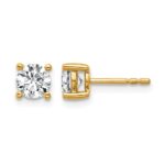14k 1 carat Certified Lab Grown Diamond VS/SI+ G+ Round Complete Four Prong Heavyweight Stud Earrings