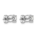 14k White Gold 1 3/4 carat Lab Grown Diamond VS+ F+ Round Complete Four Prong Heavyweight Stud Earrings - Image 4