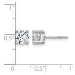 14k White Gold 1 1/2 carat Certified Lab Grown Diamond VS+ F+ Round Complete Four Prong Lightweight Stud Earrings - Image 4