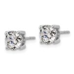 18k White Gold 2 carat Certified Lab Grown Diamond VS+ F+ Round Complete Four Prong Stud Earrings - Image 2