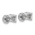 Sterling Silver Rhodium-plated 2 carat Lab Grown Diamond VS/SI+ G+ Round Complete Four Prong Stud Earrings - Image 3