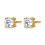 14k 2 carat Certified Lab Grown Diamond VS+ F+ Round Complete Four Prong Heavyweight Stud Earrings - Image 2