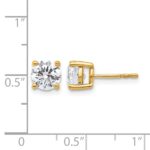 14k 2 carat Certified Lab Grown Diamond VS+ F+ Round Complete Four Prong Heavyweight Stud Earrings - Image 5