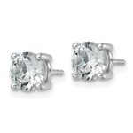 Platinum 2 1/2 carat Certified Lab Grown Diamond VS+ F+ Round Complete Four Prong Stud Earrings - Image 2