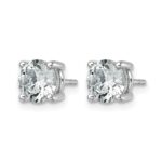 14k White Gold 2 1/2 carat Lab Grown Diamond VS/SI+ G+ Round Complete Four Prong Heavyweight Stud Earrings - Image 2