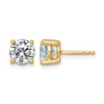 14k 2 1/2 carat Lab Grown Diamond VS/SI+ G+ Round Complete Four Prong Heavyweight Stud Earrings