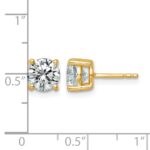 14k 2 1/2 carat Lab Grown Diamond VS/SI+ G+ Round Complete Four Prong Heavyweight Stud Earrings - Image 4