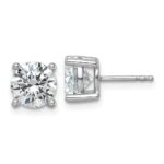 18k White Gold 3 carat Certified Lab Grown Diamond VS+ F+ Round Complete Four Prong Stud Earrings