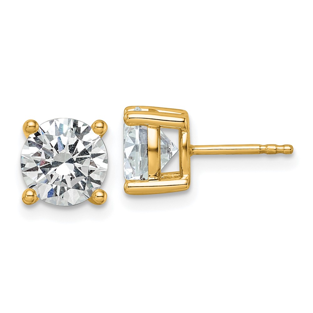 EM1006-300-8YAA-1.jpg 18k 3 carat Certified Lab Grown Diamond VS+ F+ Round Complete Four Prong Stud Earrings - Image 1