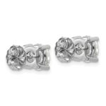 14k White Gold 3 carat Certified Lab Grown Diamond VS/SI+ G+ Round Complete Four Prong Screwback Heavyweight Stud Earrings - Image 5