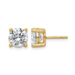 14k 3 carat Lab Grown Diamond VS/SI+ G+ Round Complete Four Prong Heavyweight Stud Earrings