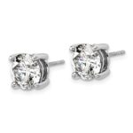 Platinum 5 carat Certified Lab Grown Diamond VS+ F+ Round Complete Four Prong Stud Earrings - Image 2