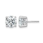 14k White Gold 5 carat Certified Lab Grown Diamond VS+ F+ Round Complete Four Prong Heavyweight Stud Earrings