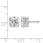 14k White Gold 5 carat Certified Lab Grown Diamond VS/SI+ G+ Round Complete Four Prong Heavyweight Stud Earrings - Image 5