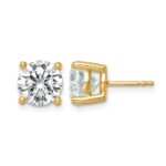 14k 6 carat Lab Grown Diamond VS/SI+ G+ Round Complete Four Prong Heavyweight Stud Earrings