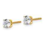 14k 3/4 carat Lab Grown Diamond VS+ F+ Round Complete Four Prong Lightweight Stud Earrings - Image 2