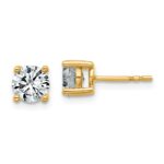 14k 1 1/2 carat Lab Grown Diamond VS/SI+ G+ Round Complete Four Prong Lightweight Stud Earrings