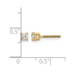 14k 1/5 carat Certified Lab Grown Diamond VS+ F+ Round Complete Four Prong Screwback Heavyweight Stud Earrings - Image 4