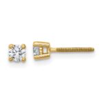 18k 1/4 carat Certified Lab Grown Diamond VS+ F+ Round Complete Four Prong Screwback Stud Earrings