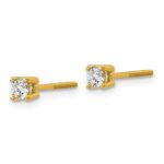 18k 1/4 carat Certified Lab Grown Diamond VS+ F+ Round Complete Four Prong Screwback Stud Earrings - Image 2