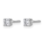 14k White Gold 1/4 carat Lab Grown Diamond VS/SI+ G+ Round Complete Four Prong Screwback Heavyweight Stud Earrings - Image 2