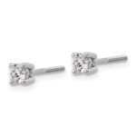18k White Gold 1/3 carat Lab Grown Diamond VS+ F+ Round Complete Four Prong Screwback Stud Earrings - Image 2