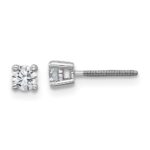 Platinum 1/3 carat Lab Grown Diamond VS+ F+ Round Complete Four Prong Screwback Stud Earrings