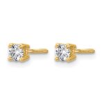 14k 1/3 carat Lab Grown Diamond VS+ F+ Round Complete Four Prong Screwback Heavyweight Stud Earrings - Image 2