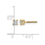 14k 1/3 carat Lab Grown Diamond VS/SI+ G+ Round Complete Four Prong Screwback Heavyweight Stud Earrings - Image 5