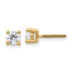 18k 1/2 carat Lab Grown Diamond VS+ F+ Round Complete Four Prong Screwback Stud Earrings