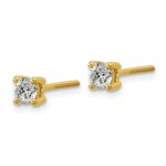 18k 1/2 carat Certified Lab Grown Diamond VS+ F+ Round Complete Four Prong Screwback Stud Earrings - Image 2