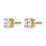 14k 1/2 carat Lab Grown Diamond VS/SI+ G+ Round Complete Four Prong Screwback Heavyweight Stud Earrings - Image 2