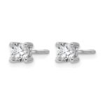 14k White Gold 5/8 carat Lab Grown Diamond VS/SI+ G+ Round Complete Four Prong Screwback Heavyweight Stud Earrings - Image 2