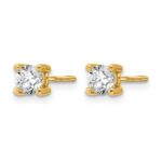 14k 5/8 carat Lab Grown Diamond VS/SI+ G+ Round Complete Four Prong Screwback Heavyweight Stud Earrings - Image 2
