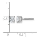 14k White Gold 3/4 carat Certified Lab Grown Diamond VS+ F+ Round Complete Four Prong Screwback Heavyweight Stud Earrings - Image 5