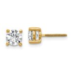 18k 1 carat Certified Lab Grown Diamond VS+ F+ Round Complete Four Prong Screwback Stud Earrings