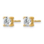 14k 1 carat Lab Grown Diamond VS+ F+ Round Complete Four Prong Screwback Heavyweight Stud Earrings - Image 2