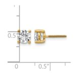14k 1 carat Lab Grown Diamond VS+ F+ Round Complete Four Prong Screwback Heavyweight Stud Earrings - Image 5