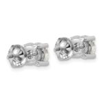 18k White Gold 4 carat Certified Lab Grown Diamond VS+ F+ Round Complete Four Prong Screwback Stud Earrings - Image 3