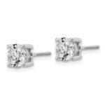 Platinum 5 carat Lab Grown Diamond VS+ F+ Round Complete Four Prong Screwback Stud Earrings - Image 2