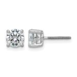 14k White Gold 2 carat Lab Grown Diamond VS/SI+ G+ Round Complete Four Prong Screwback Heavyweight Stud Earrings