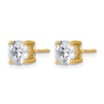 14k 3 carat Lab Grown Diamond VS+ F+ Round Complete Four Prong Screwback Heavyweight Stud Earrings - Image 2