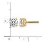 14k 5 carat Certified Lab Grown Diamond VS/SI+ G+ Round Complete Four Prong Screwback Heavyweight Stud Earrings - Image 4