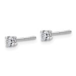 14k White Gold 1/4 carat Lab Grown Diamond VS+ F+ Round Complete Four Prong Lightweight Screwback Stud Earrings - Image 2