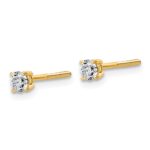 14k 1/4 carat Lab Grown Diamond VS/SI+ G+ Round Complete Four Prong Lightweight Screwback Stud Earrings - Image 2