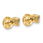 14k 5/8 carat Lab Grown Diamond VS+ F+ Round Complete Four Prong Lightweight Screwback Stud Earrings - Image 3