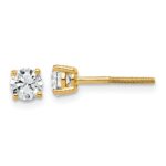 14k 3/4 carat Lab Grown Diamond VS/SI+ G+ Round Complete Four Prong Lightweight Screwback Stud Earrings