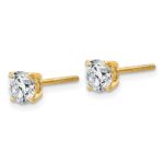 14k 1 carat Lab Grown Diamond VS/SI+ G+ Round Complete Four Prong Lightweight Screwback Stud Earrings - Image 2
