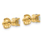 14k 1 carat Lab Grown Diamond VS+ F+ Round Complete Four Prong Lightweight Screwback Stud Earrings - Image 3